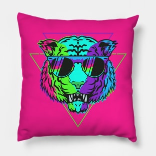 80s New Wave Vintage Tiger Pillow