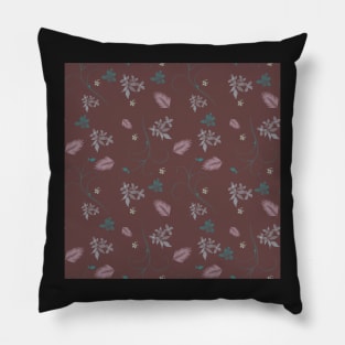 Brown vintage flower pattern. Pillow