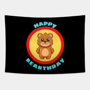 Happy Bearthday - Cute Bear Birthday Pun Tapestry