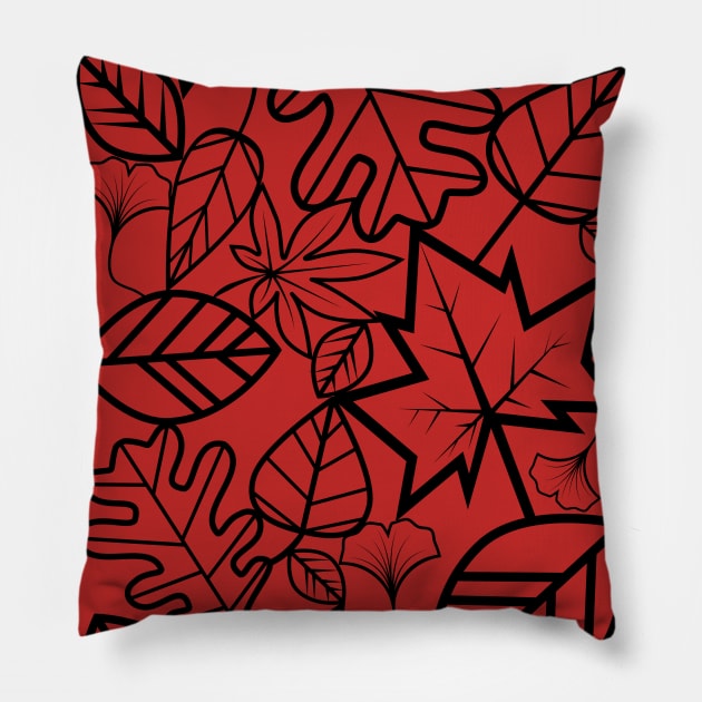 Autumn Leaves-Black Pillow by stevenselbyart