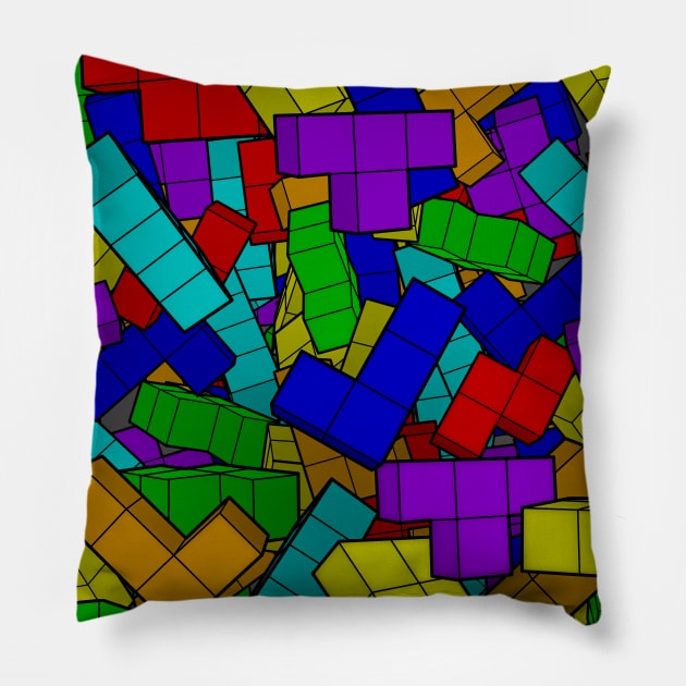 Tetris Pile Pillow by SnowballinHell
