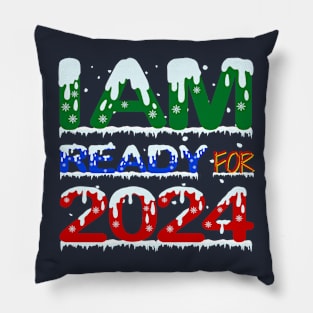 Frosty Resolutions: Ready for 2024 Pillow