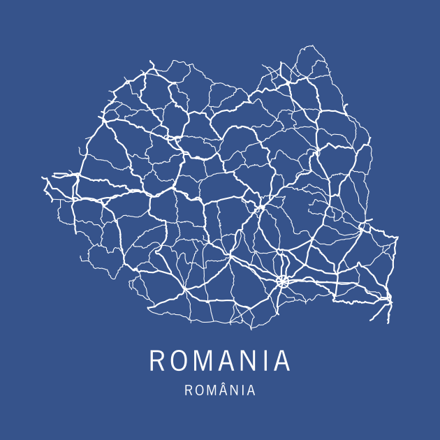 Romania Road Map by ClarkStreetPress