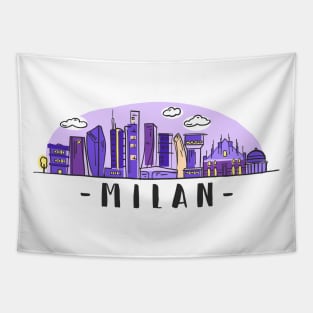 Milan Italy Skyline Tapestry