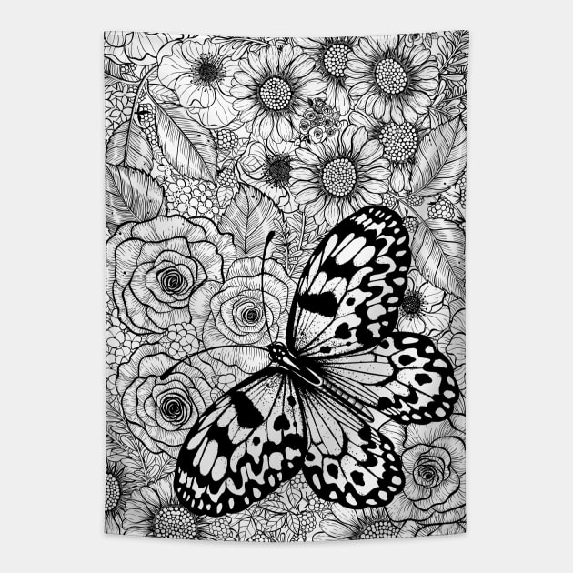 The paper kite garden Tapestry by katerinamk