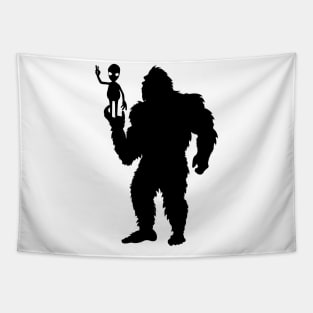 Bigfoot Alien Silhouette Tapestry