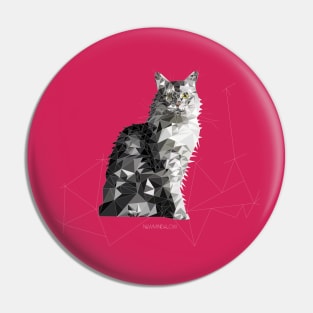 Geometric Maine Coon Pin