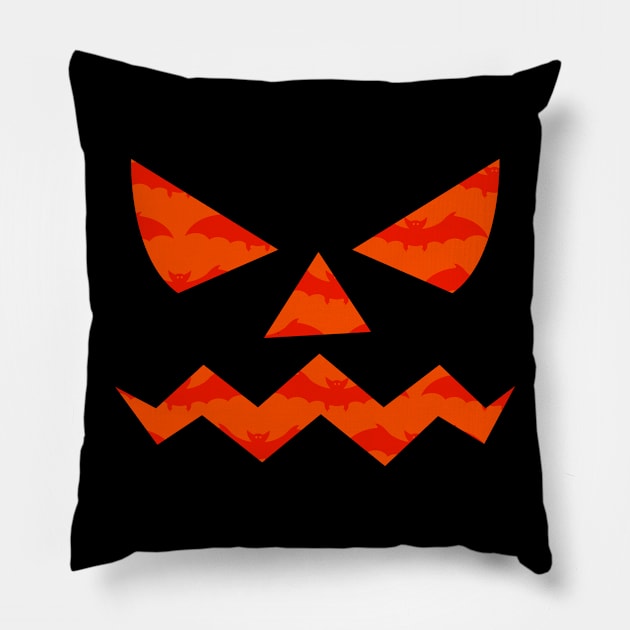 Scary Pumpkin Face Pillow by superdupertees
