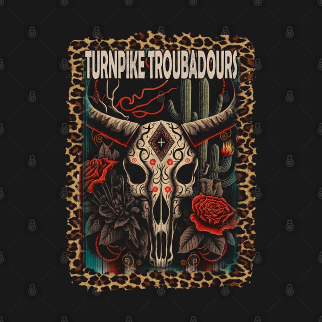 Turnpike Troubadours Bull-Skull Country Music Lyrics Flowers by Beetle Golf