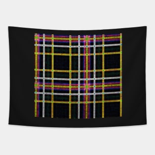 New School neon tartan Tapestry