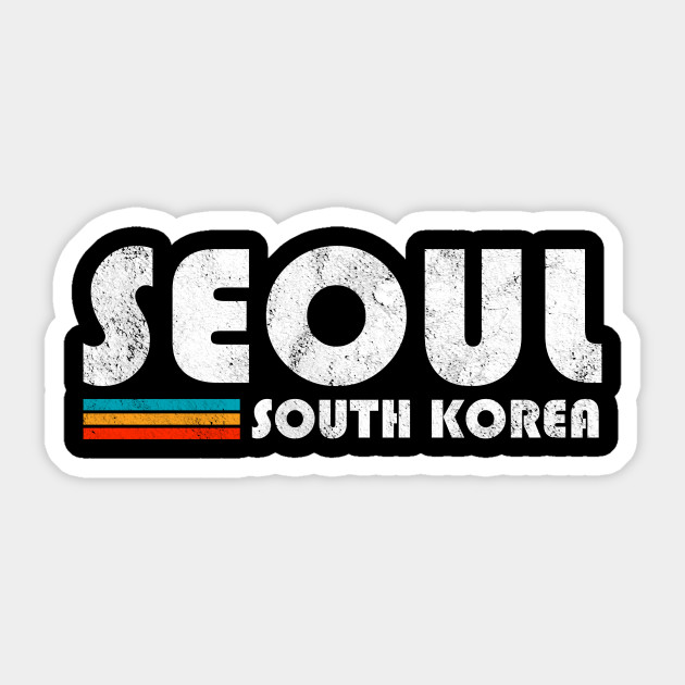 Seoul South Korea Vintage Distressed Retro Travel Seoul Sticker Teepublic