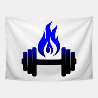 Blue Flame with Black Free Weight Tapestry