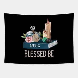 Blesse Be Wicca Gift Witch Witchcraft Potion Bottle Tapestry