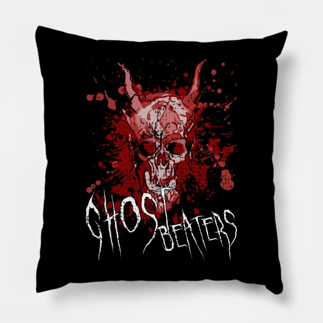 Ghost Beaters Pillow by Meta Cortex