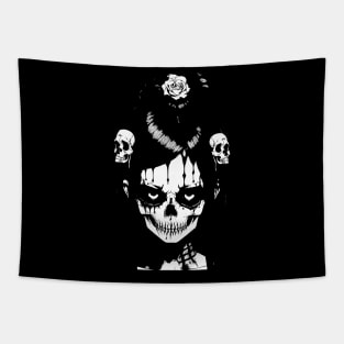 Gothic Skull Girl Tapestry