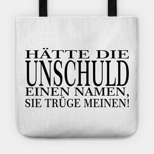 Der Unschulds Name - schwarze Schrift Tote