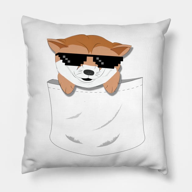 Deal with it doge meme in pocket Pillow by geo930