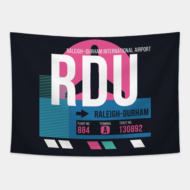 Raleigh-Durham (RDU) Airport // Sunset Baggage Tag Tapestry by Now Boarding