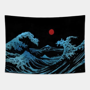 Hokusai wave blue version Tapestry