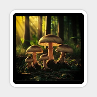 Sunlit Mushrooms Magnet