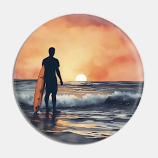 surfer beach Pin