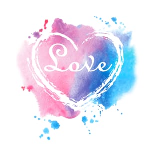 Watercolor Heart Love T-Shirt