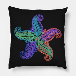 Rainbow color flower star Pillow