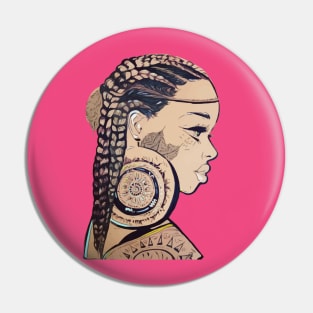 indian Braids Black Women Natural Hair Art Pin