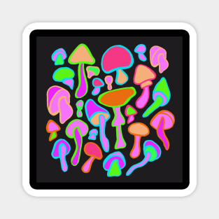 Rainbow Mushroom Pattern Magnet