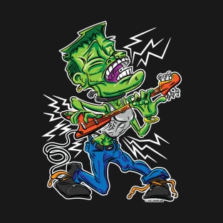 Frankenstein's Monster on Electric Guitar T-Shirt