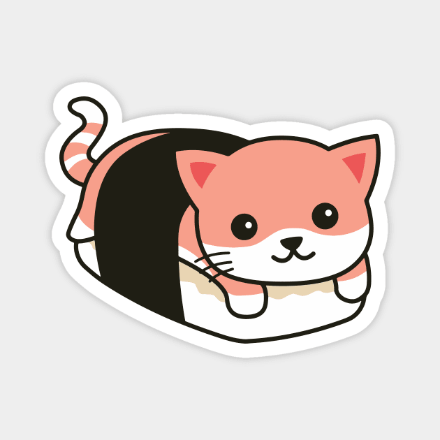 Cute Sushi Cat Roll Drawing Magnet by SLAG_Creative