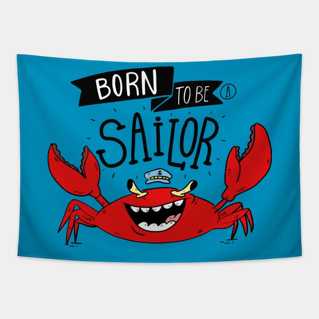 Sailor crab Tapestry by UniqueDesignsCo