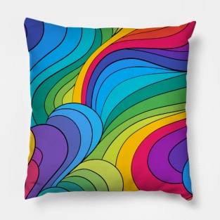 Trippy Hippie Rainbow Swirl Pillow