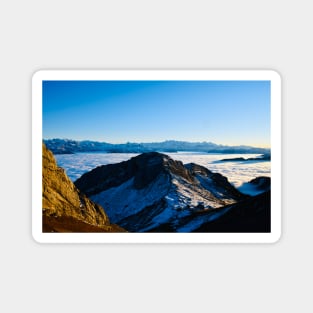 Panorama Swiss Alps Sea of Fog / Swiss Artwork Photography Magnet