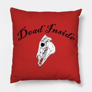Dead Inside Horse Skull Pillow