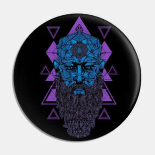 Geometric Viking Godhead version 2 (without background) Pin