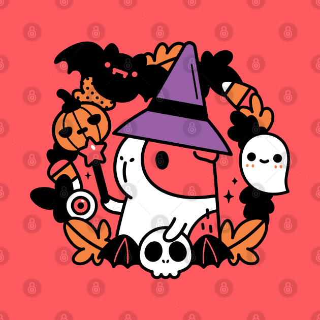 Bubu and Moonch, Halloween Witchy Guinea Pig by Noristudio