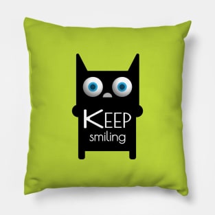 keep smiling cat Pillow