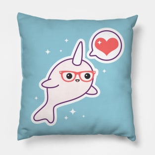 Nerd Narwhal Pillow