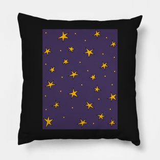 Stars in the night sky - deep royal purple Pillow