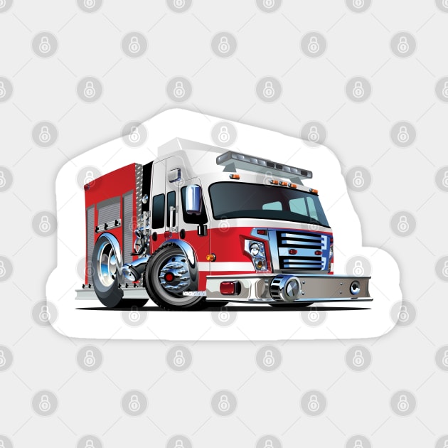 Cartoon firetruck Magnet by Mechanik