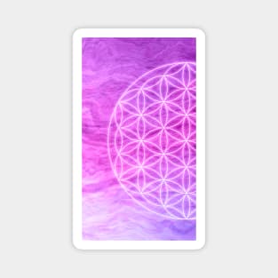 Flower of Life Pink Red Violet Watercolor Ombre Geometric Shape Magnet