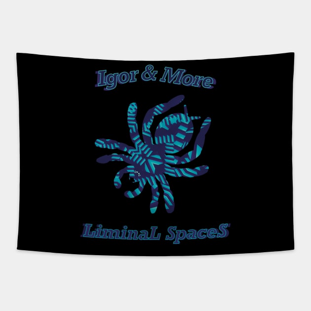 Igor & More Tarantula Liminal Stairs Blue Haze Tapestry by IgorAndMore