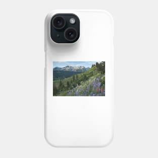 Wildflowers And Tatoosh Range Mount Rainier National Park Phone Case