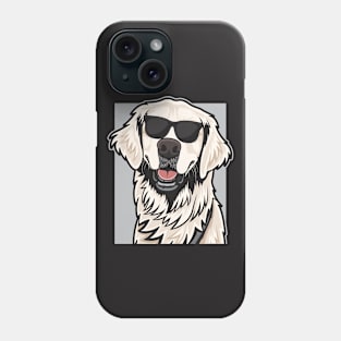 Smiling Cream Golden Retriever Wearing Glasses Phone Case