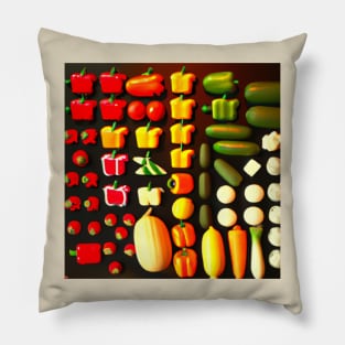 Size chart vegetable art Pillow