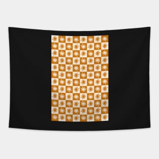 Lisa Says Gah Inspired Checkered Flower Trendy Brown Tapestry