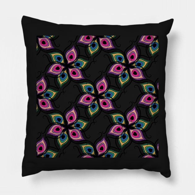 Feather Flower Second pattern Pillow by lobanegra