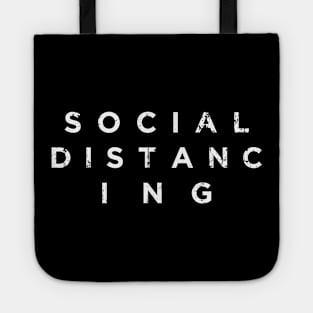 Social Distancing (white print) Tote