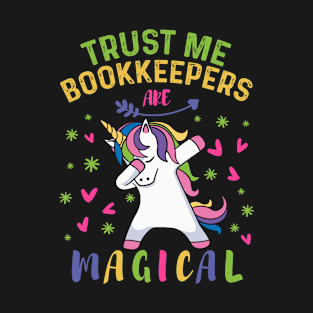 Cute Dabbing Unicorn Bookkeeper Gift T-Shirt